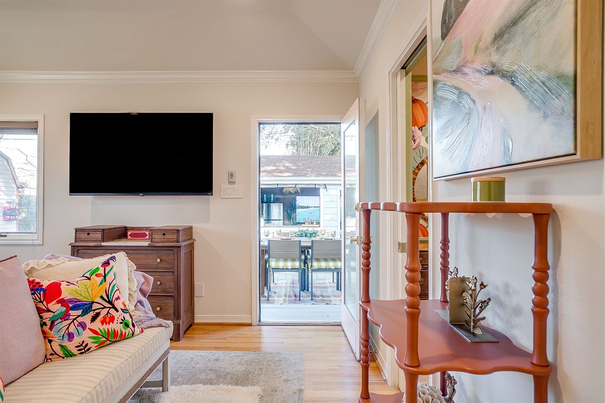 A private door from the primary suite to the deck patio, designed for slow mornings and golden hour evenings.