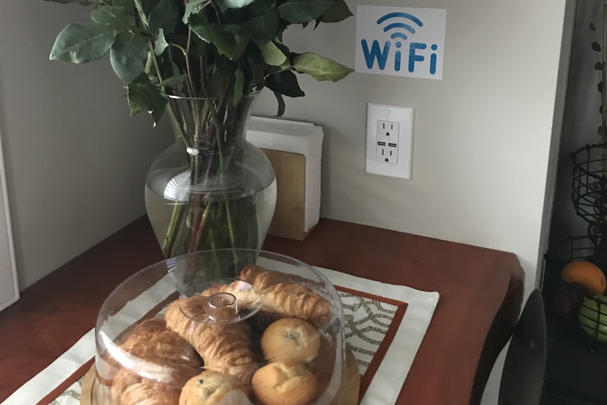 HIGH SPEED WIFI IN LOFT WITH ITS OWN WIRED ROUTER. USB PLUG INS AVAILABLE.