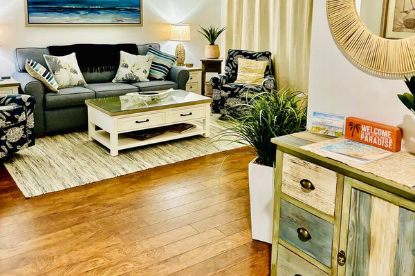 Living room with plants