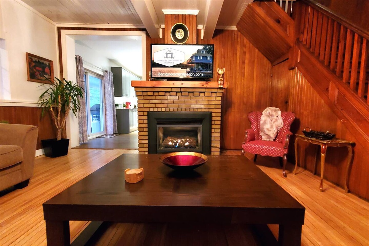 Gas fireplace in living room