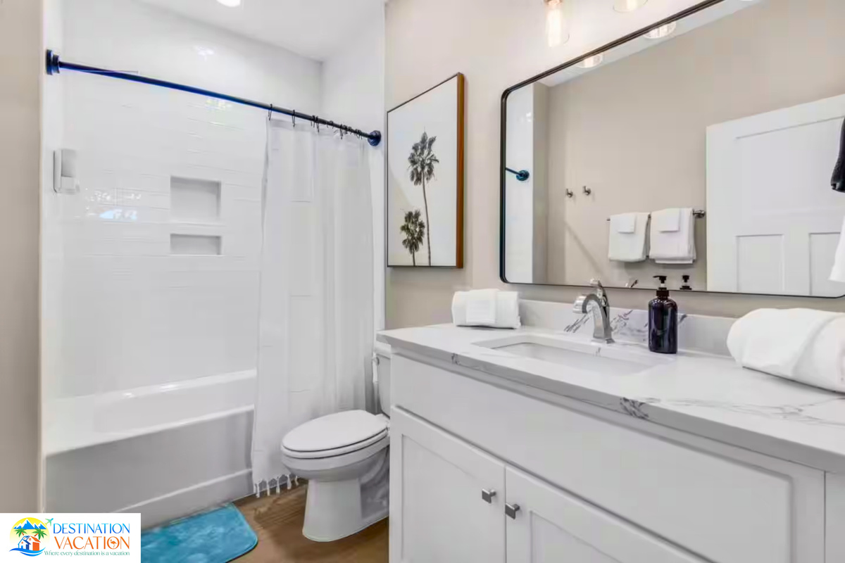 Bright bathroom comfort with modern coastal touches.