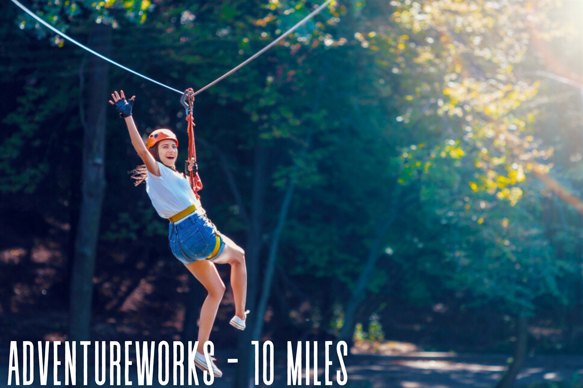 Adventureworks (10 miles): Zipline through the treetops for an unforgettable thrill.