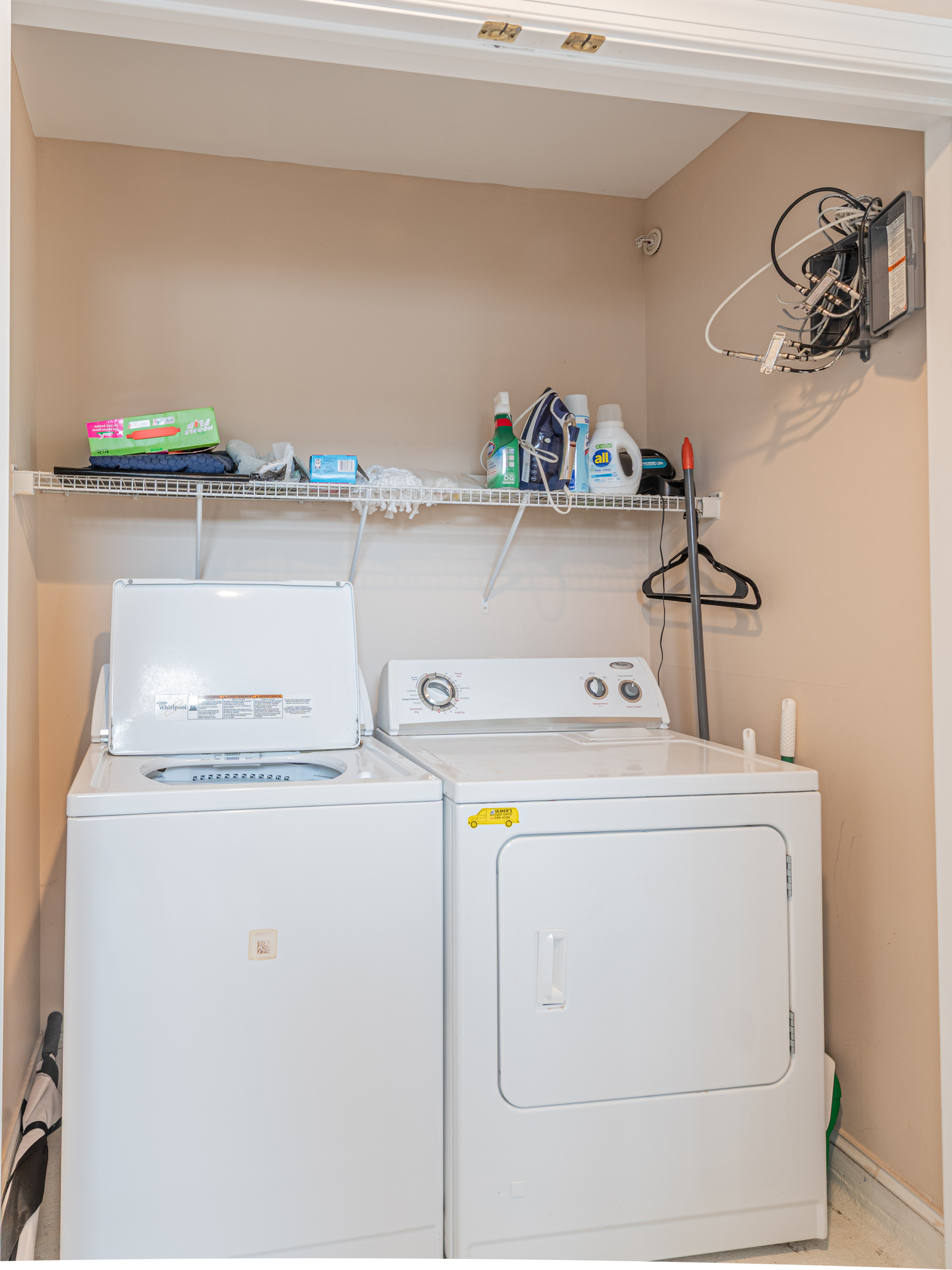 Laundry Closet with Washer and Dryer