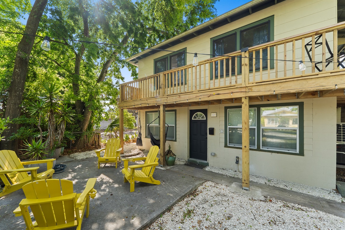 The upstairs deck space is reserved for just you!