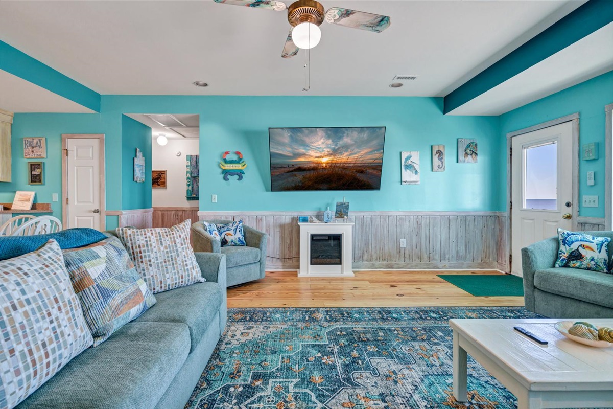 Family Room with Large Screen TV