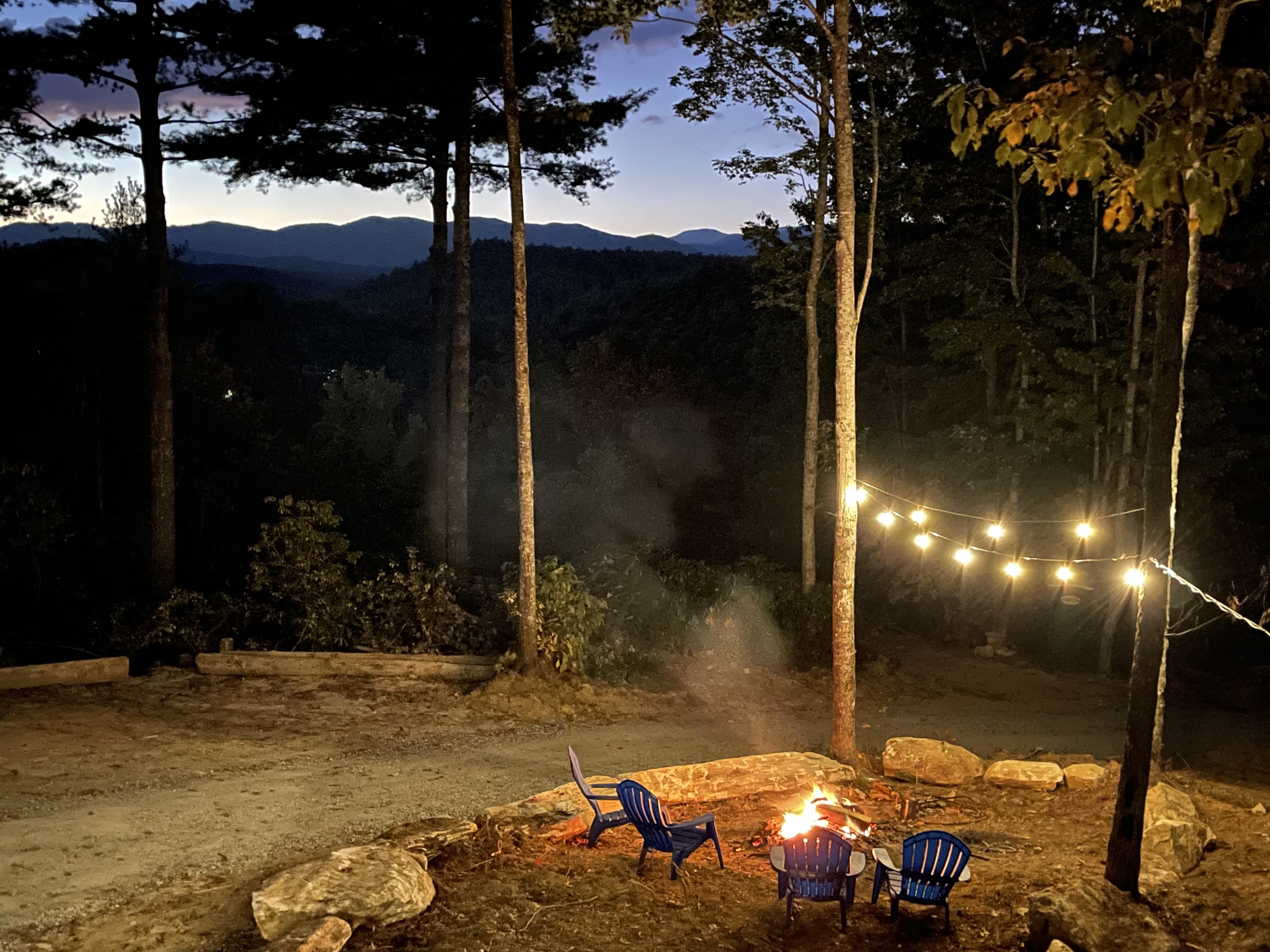 Fire pit at night 