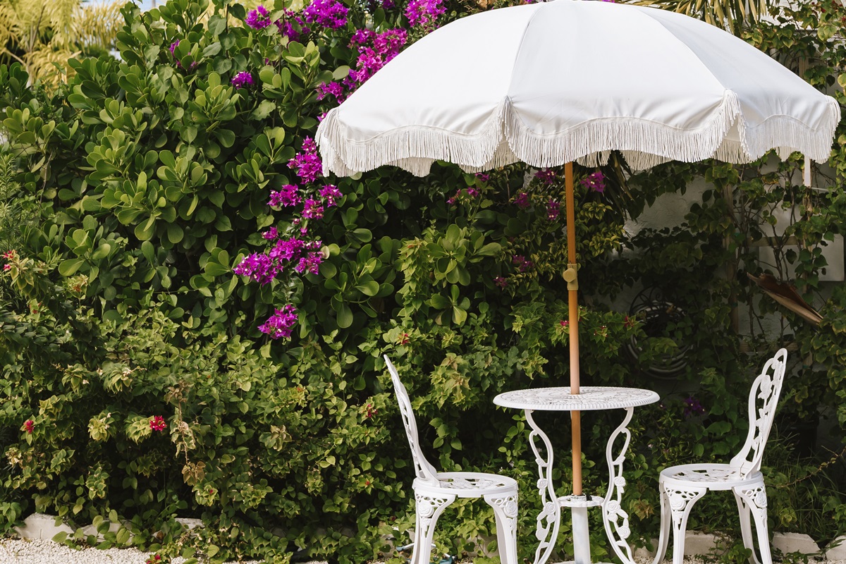 Enjoy the serene surroundings and lush plantings as you relax in our expansive garden patio.