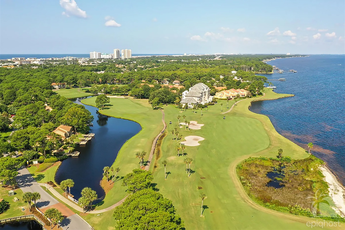 Aerial of Players Club and surrounding fairways