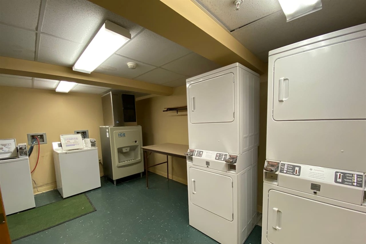 Laundry and ice maker directly across the hall from unit 111