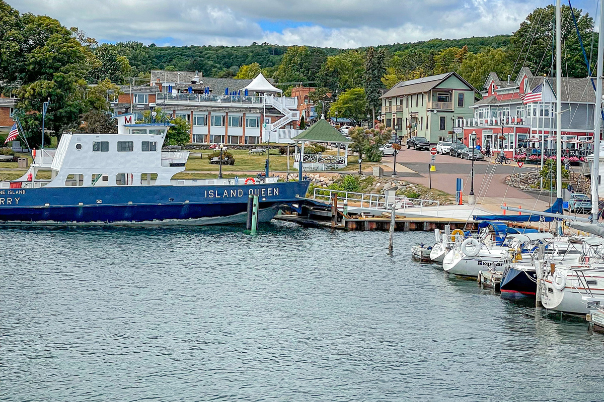 downtown Bayfield town from the water