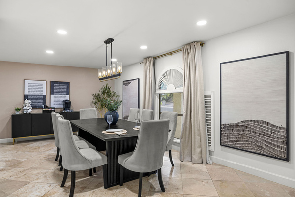 Spacious dining area perfect for meals and gathering together