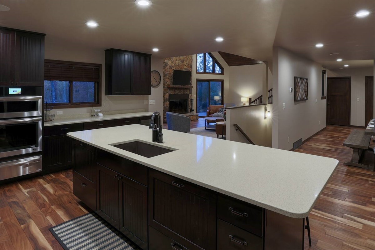 Open concept with view from kitchen to the great room