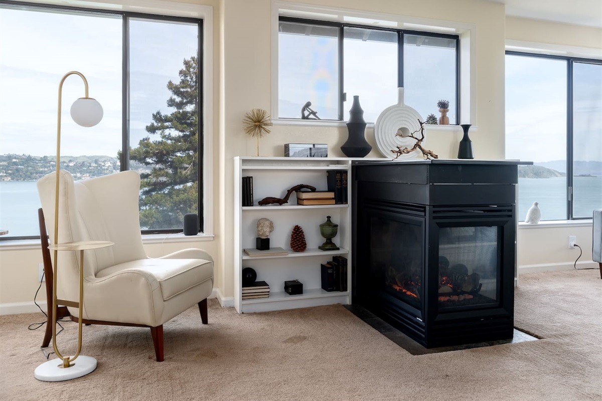 Cozy up with a book by the fire