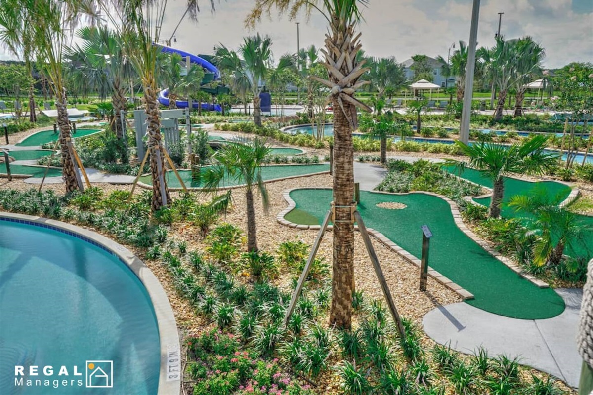 The mini-golf area