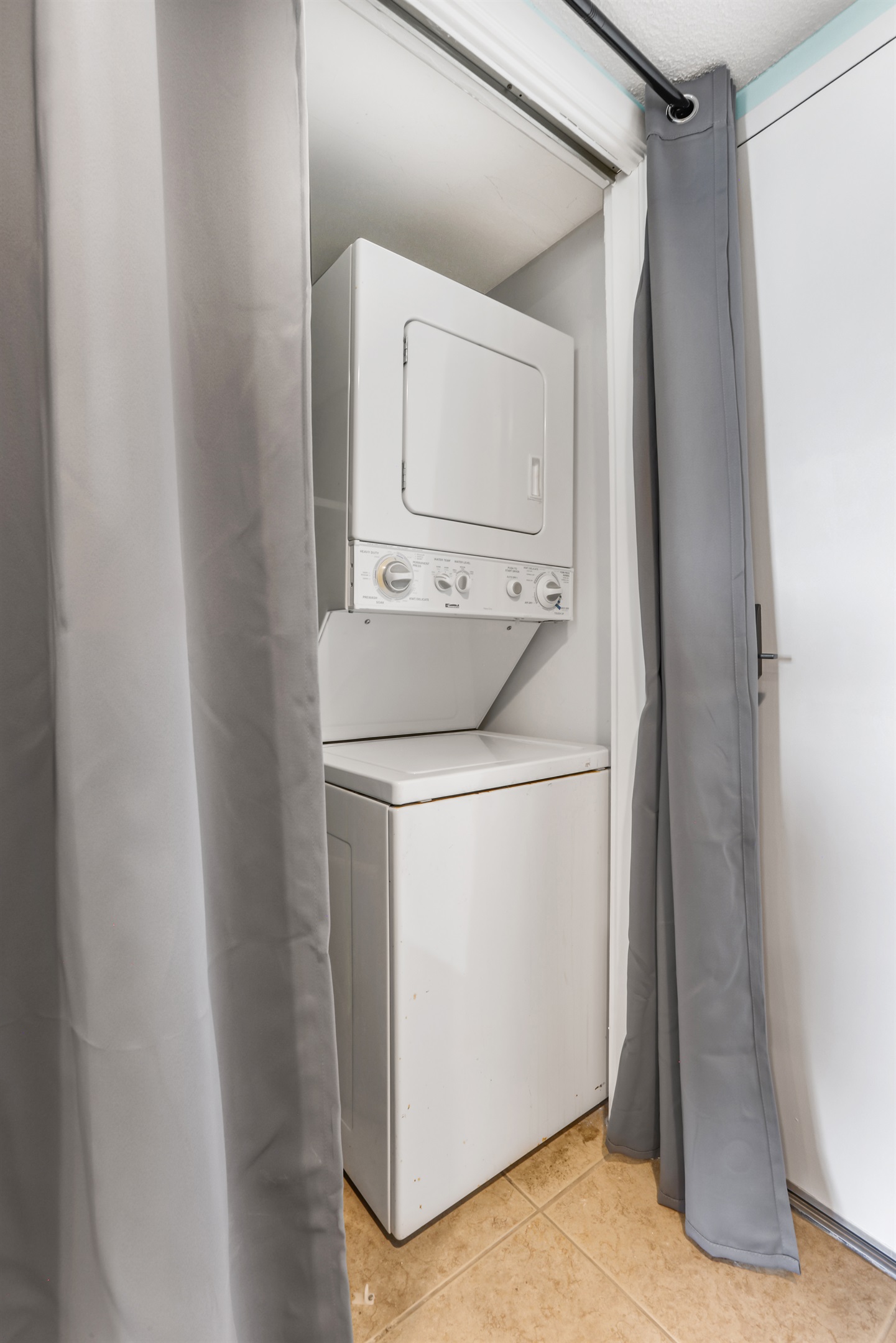 In unit Laundry washer and dryer for your convenience. This space also includes extra storage. 
