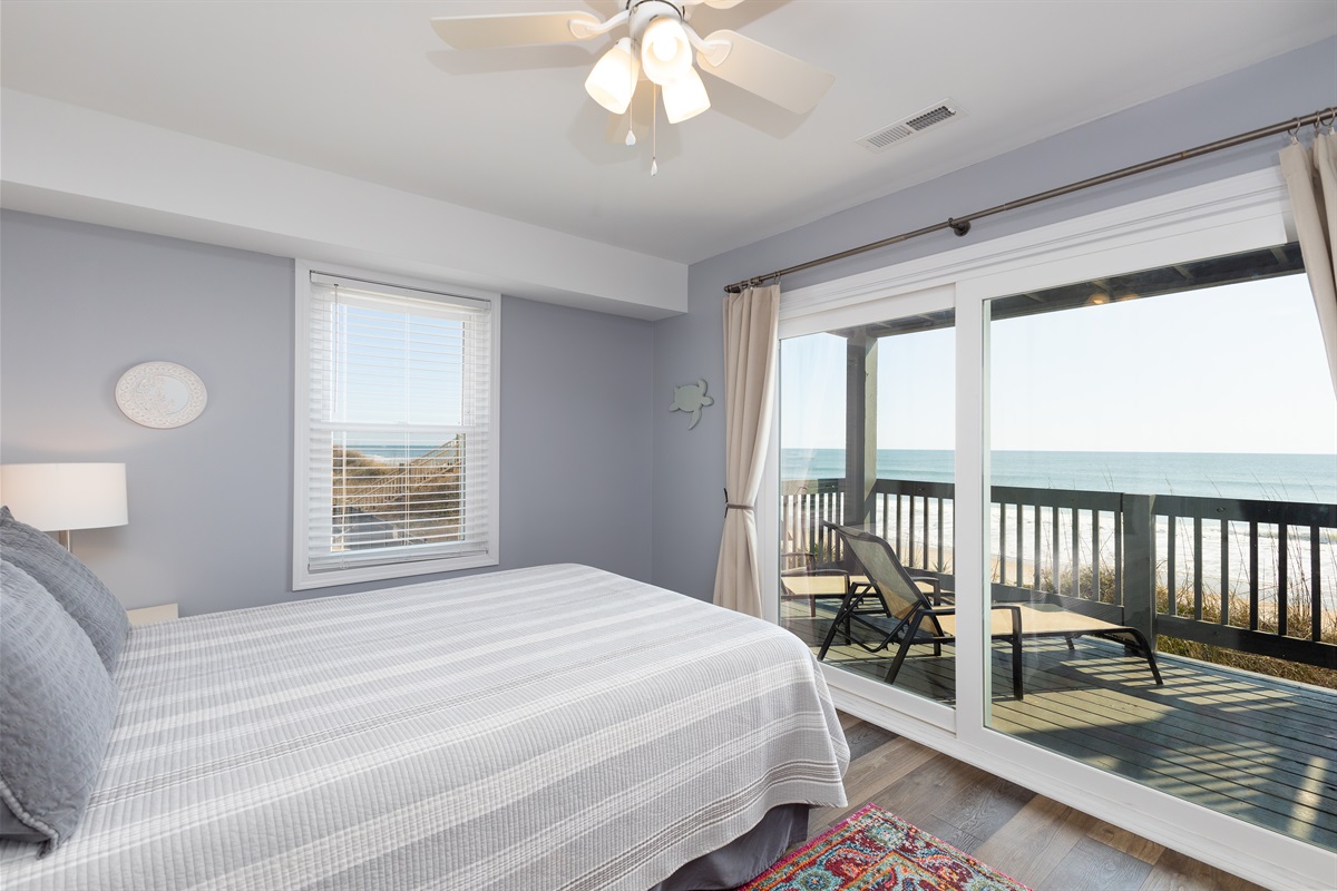 1st floor bedroom with oceanfront balcony