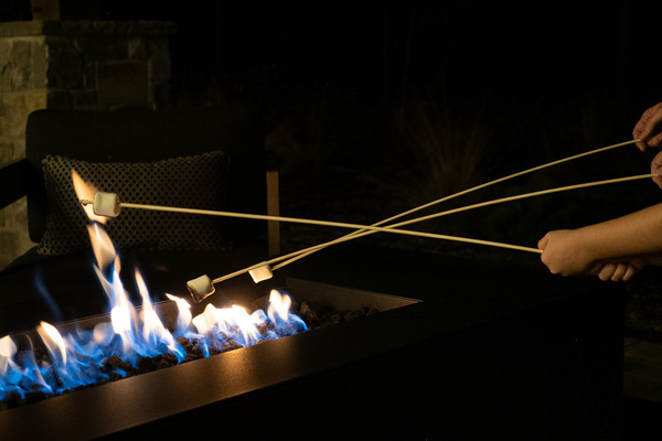 A rare outdoor amenity in the Sunriver area: gather around our private gas fire pit under the pines