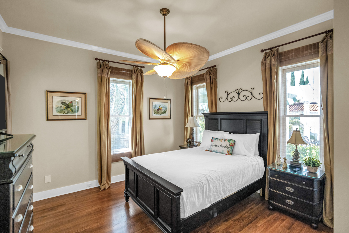 First floor queen bedroom with ensuite bath.