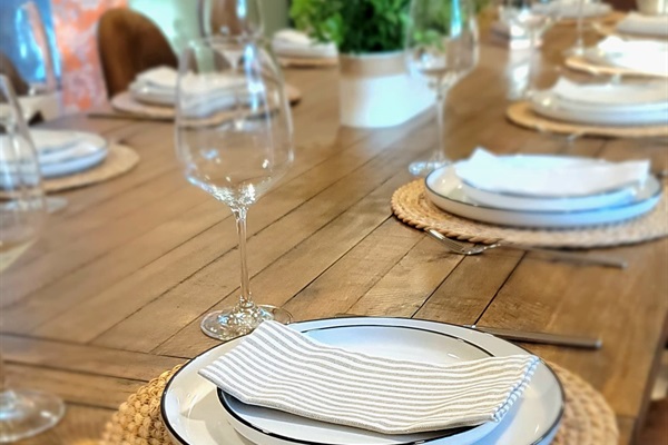 Fully stocked house perfect for hosting casual or formal meals for the group!