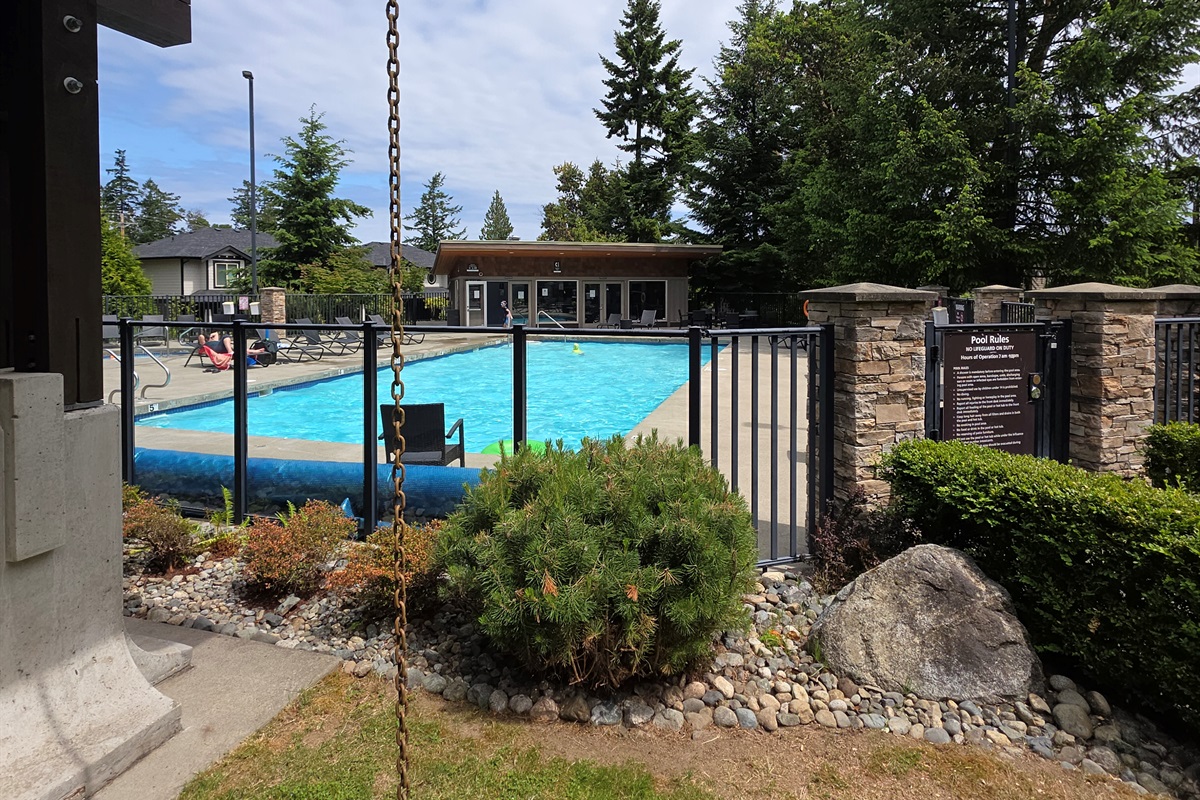 Have a seat and enjoy the pool view.