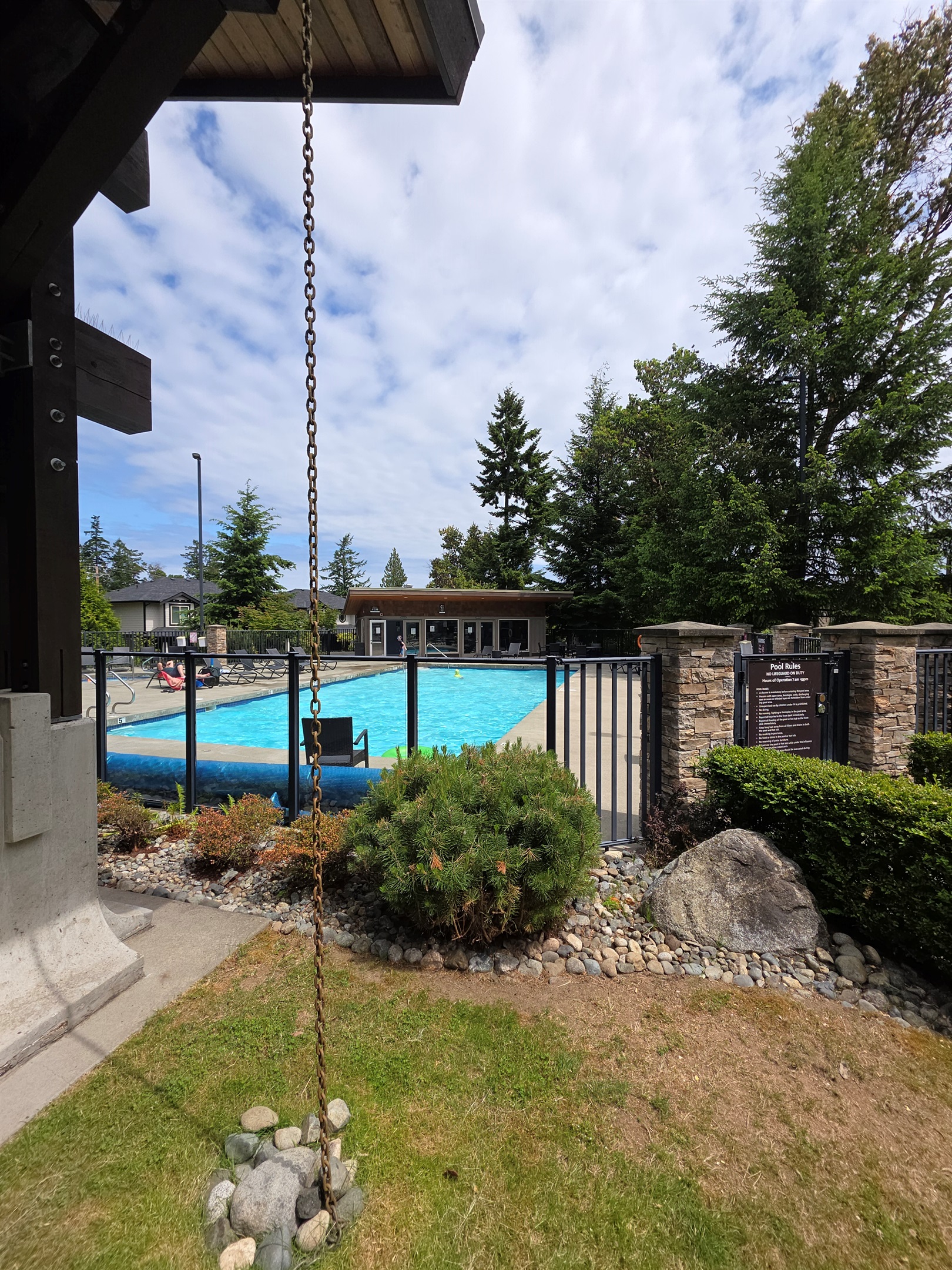 Have a seat and enjoy the pool view.