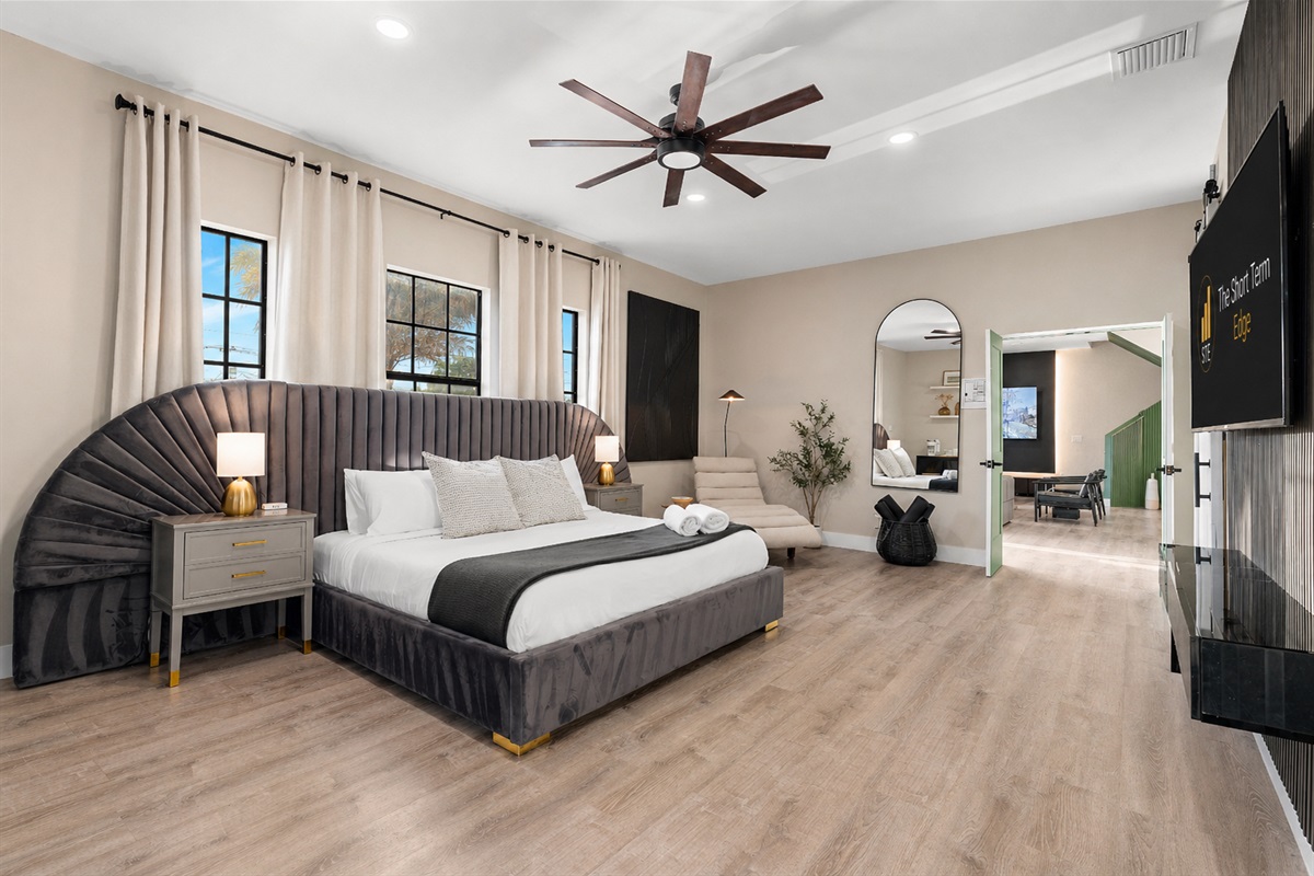 🛌 Your private sanctuary — comfort, luxury.  Drift off reading a book in the plush lounger.