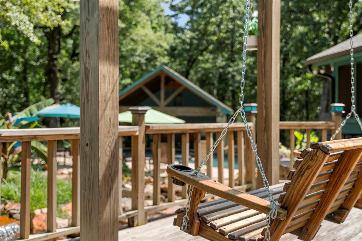 "Just outside on the patio, you'll find a charming porch swing—the perfect spot to relax with a cup of coffee in the morning or unwind in the evening breeze.