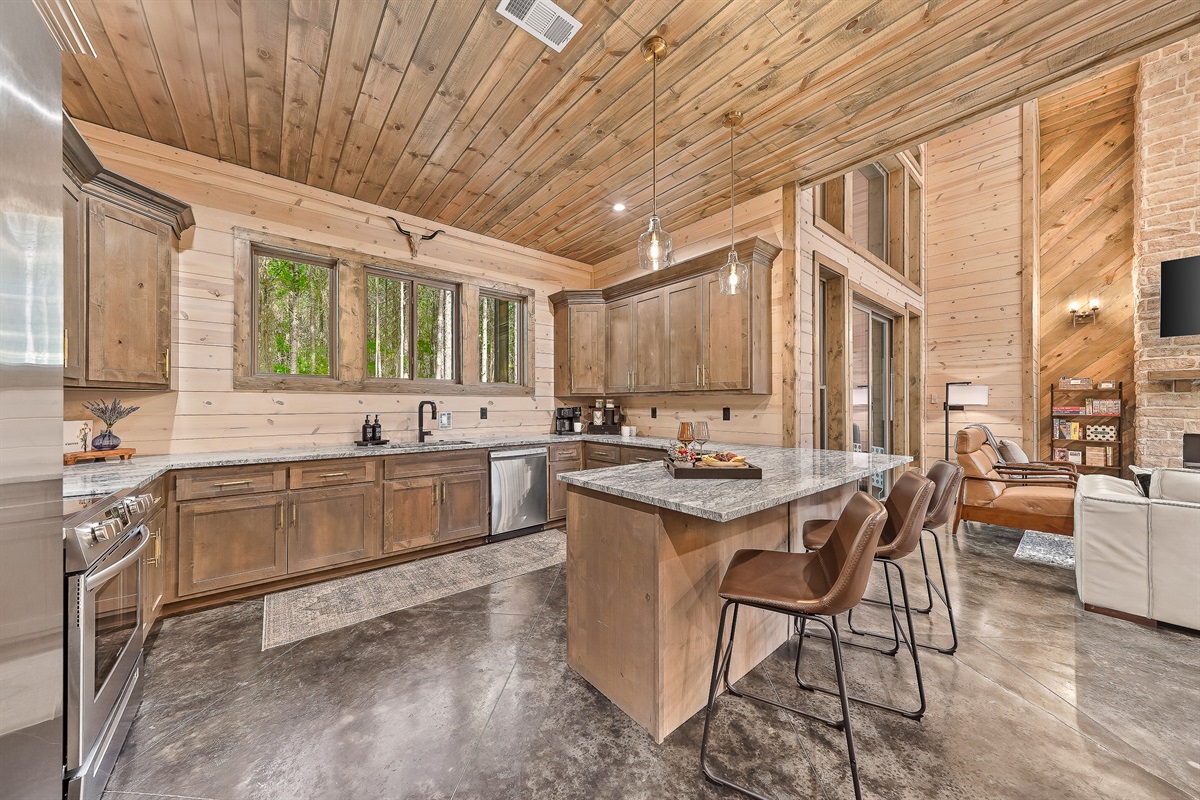 Enjoy the fully stocked kitchen that has everything you'll need to prepare a meal.
