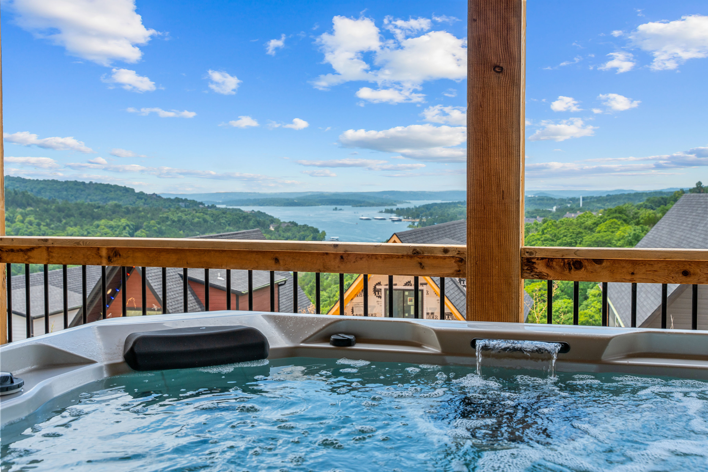 Lake views from the hot tub