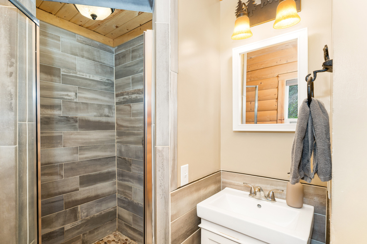 Bathroom with tile shower