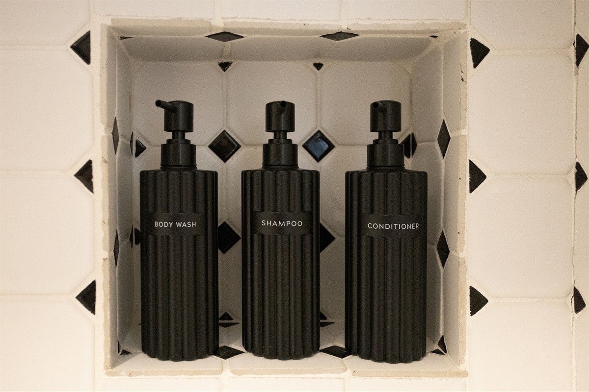 Premium toiletries provided for a refreshing stay.