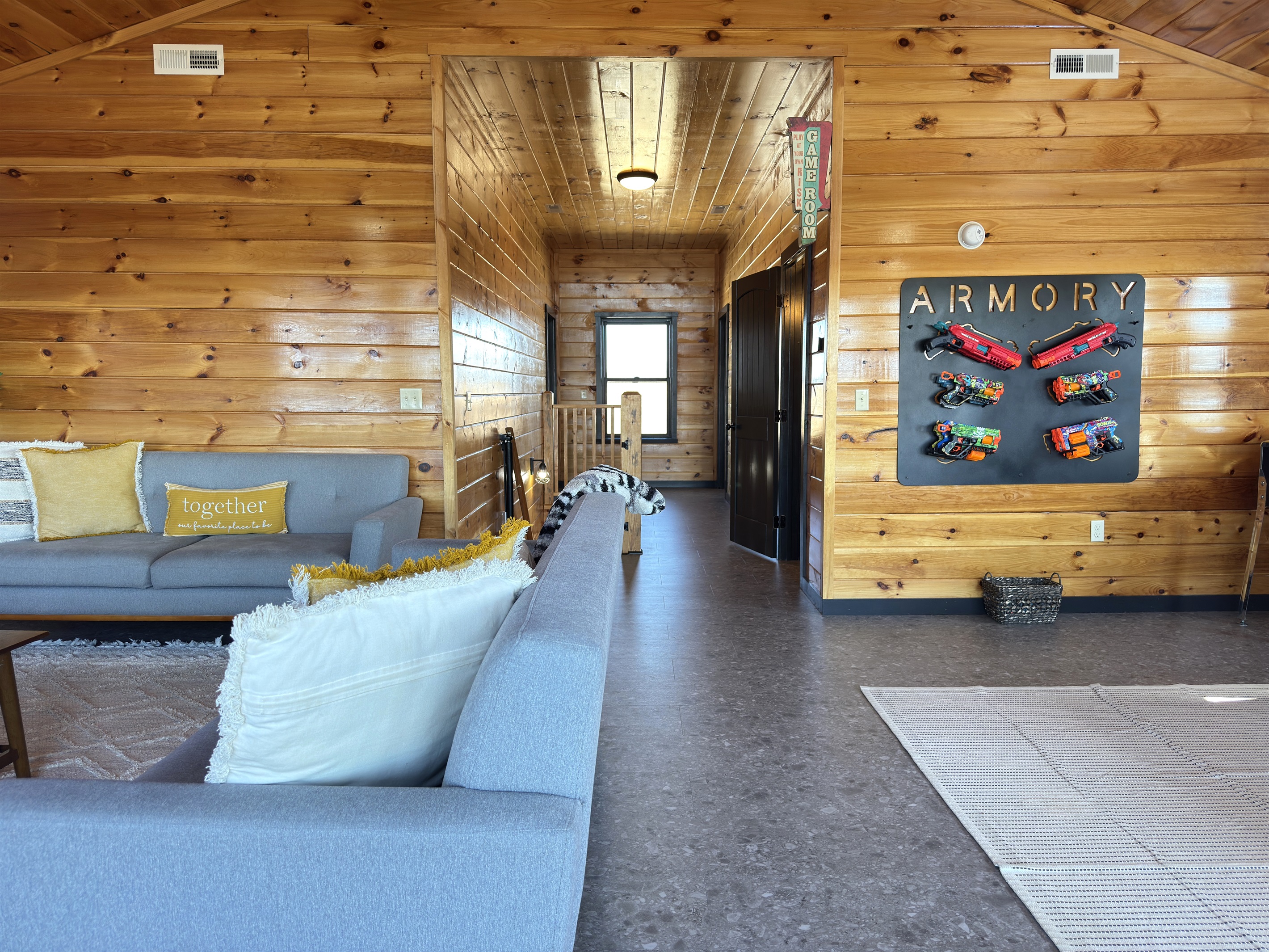 Upstairs game room & living area