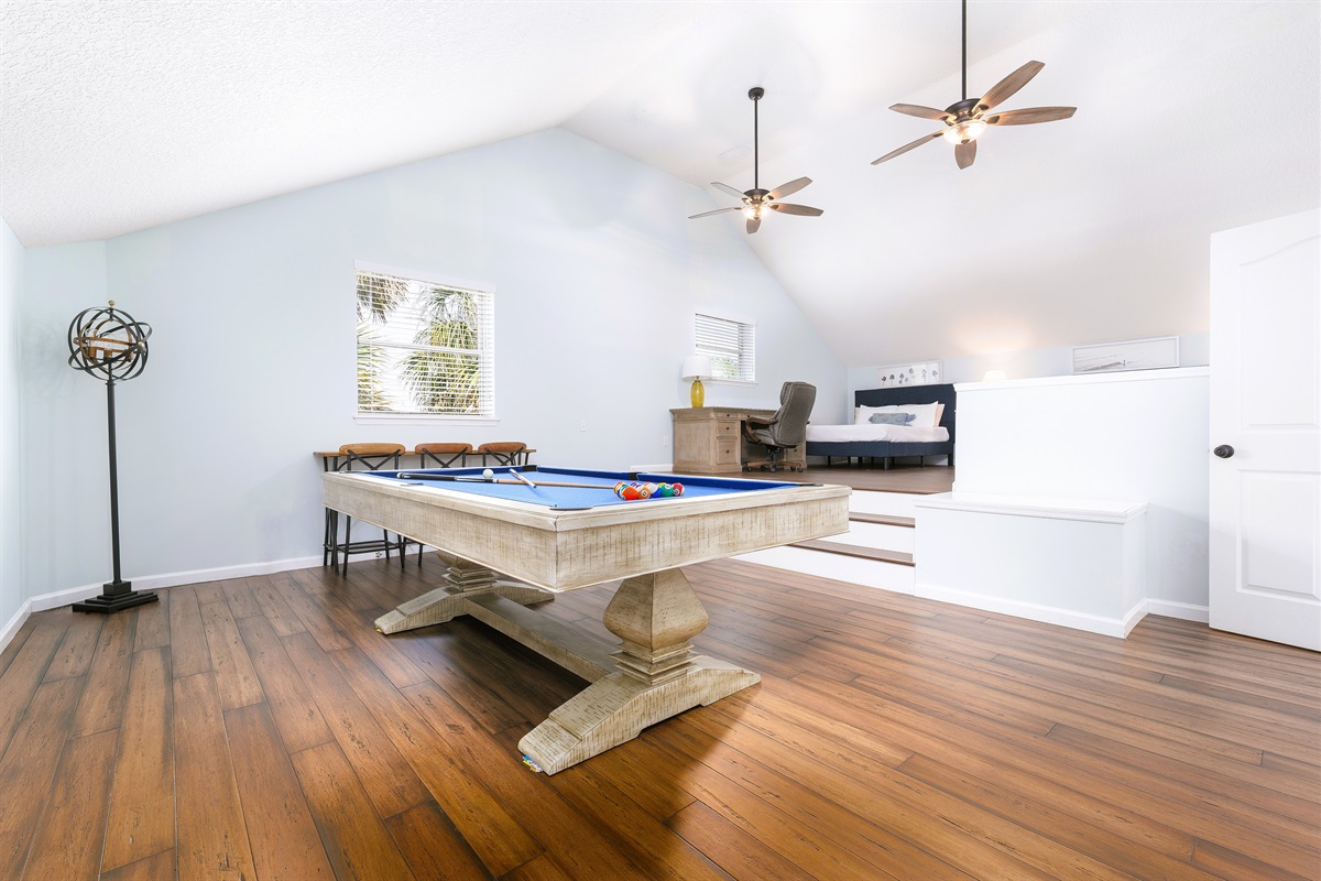 Upstairs game and media room