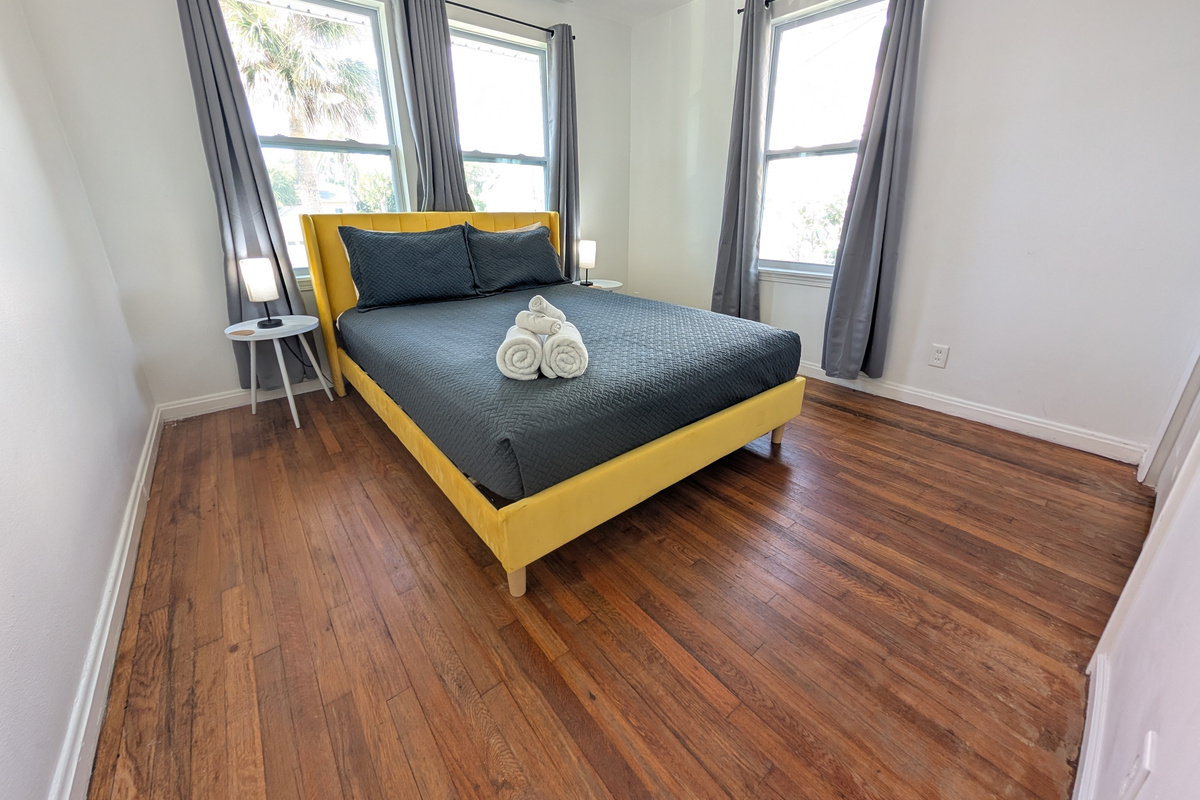 Master bedroom with queen bed