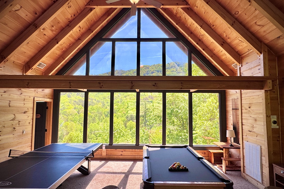 Full-sized ping pong and pool table with views!
