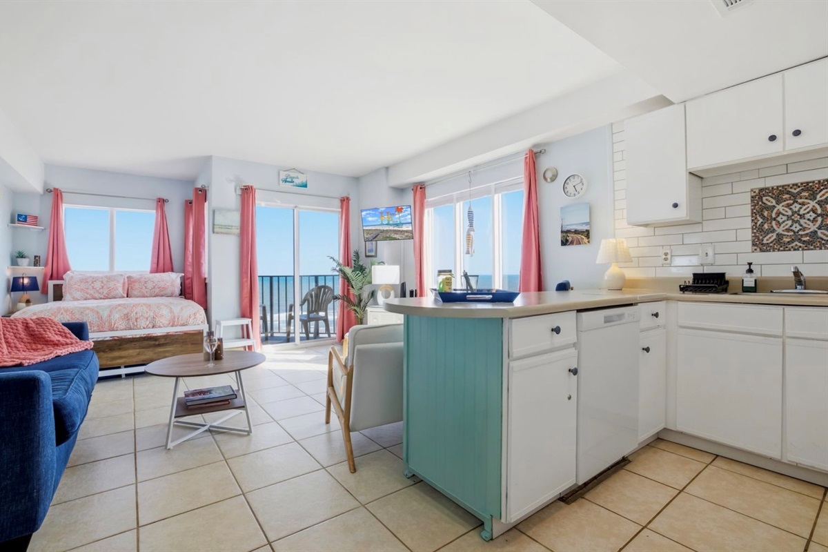 An open, airy layout where the kitchen and living space flow together — relaxed, comfortable, and styled for easy, elevated coastal living. ⭐