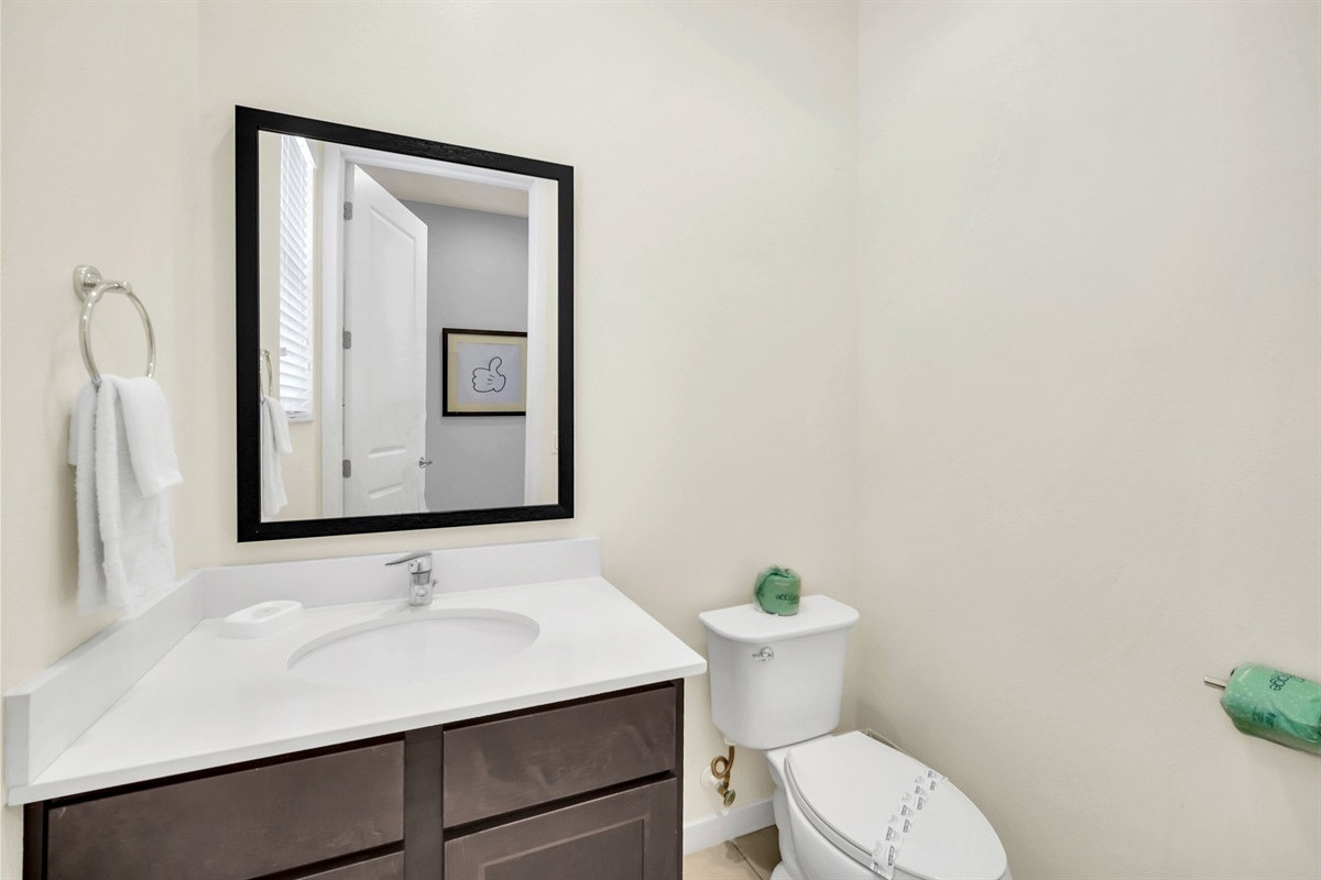 Bright and airy half bath