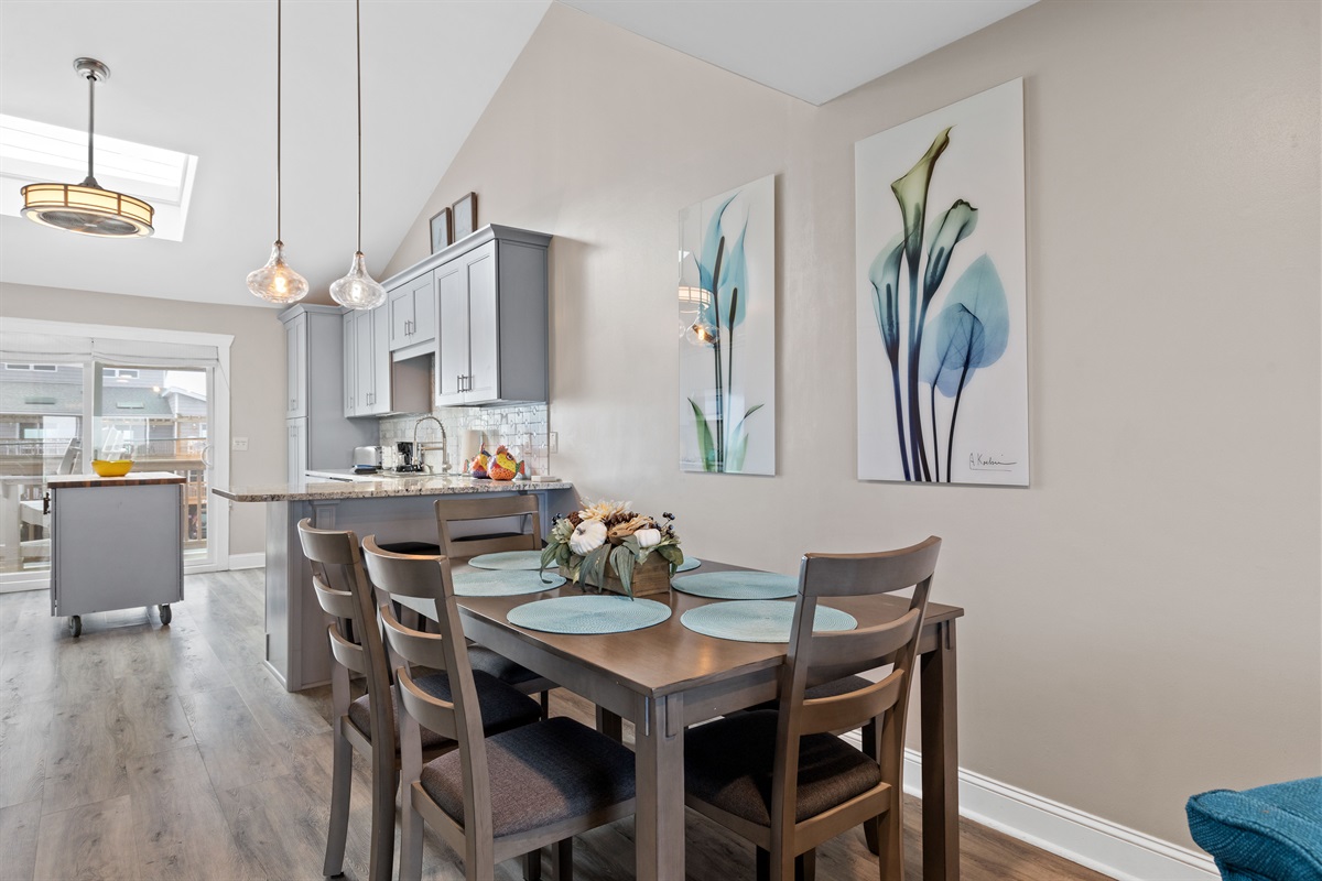 Dining setup perfect for slow breakfasts or group dinners