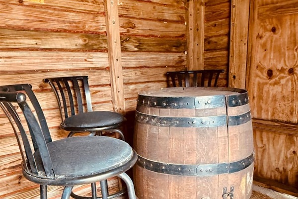 Barrel of fun in the saloon