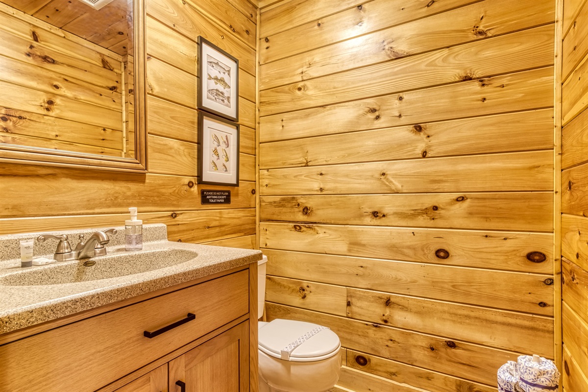 Half bath in downstairs king bedroom