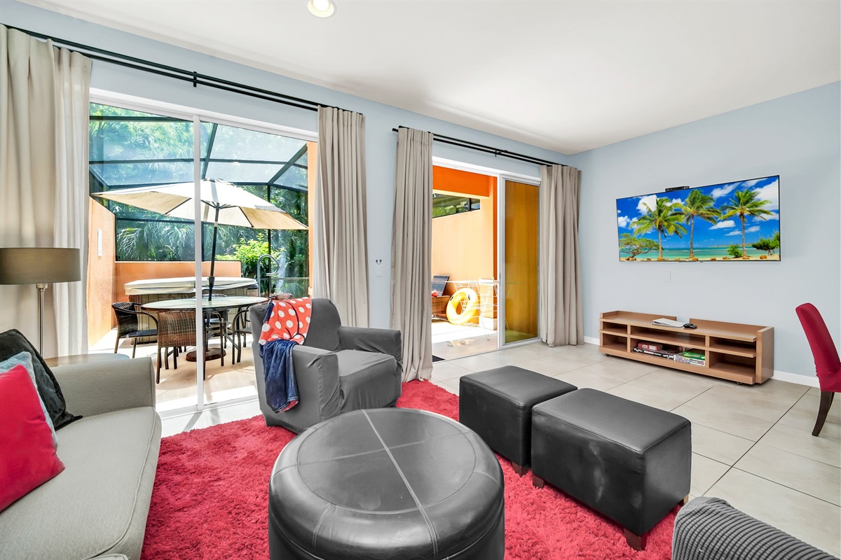 Great views of the lanai from the living room