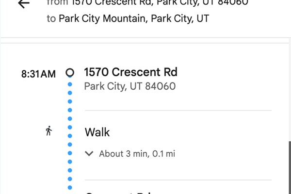 Bus Route to mountain. Walk 3 min, ride bus for 5 min, walk 1 min...