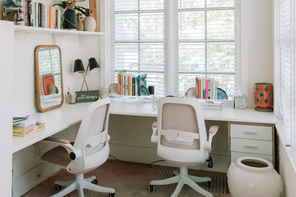 Need to get some work done? Step into the sun-filled office on the east side of the house.