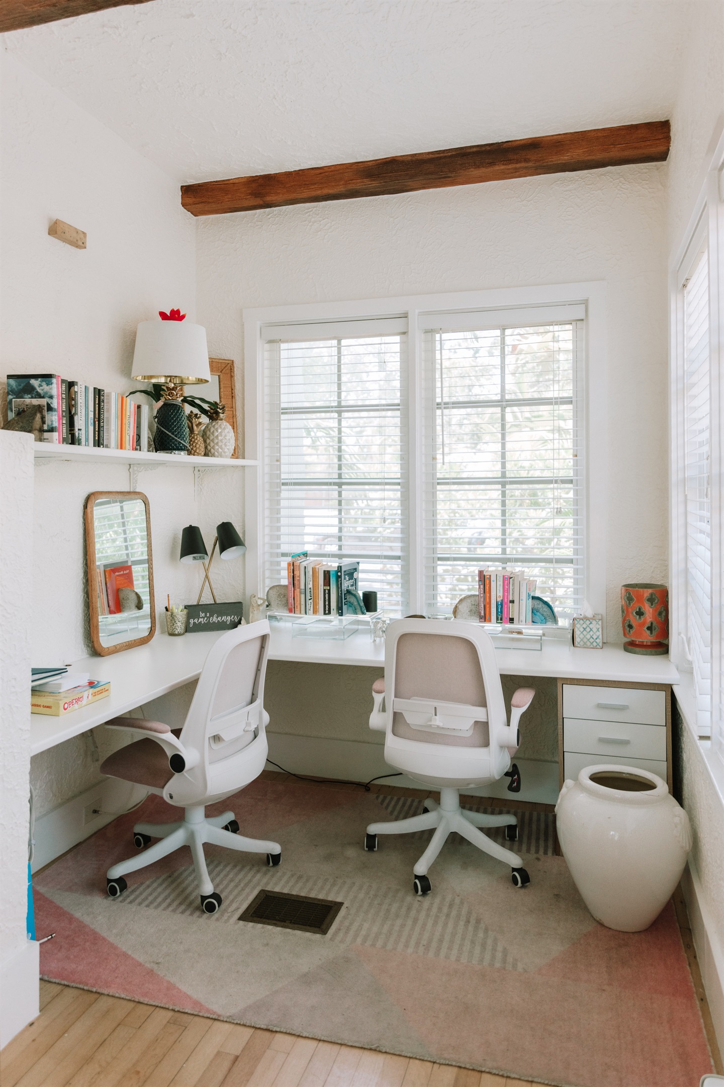 Need to get some work done? Step into the sun-filled office on the east side of the house.