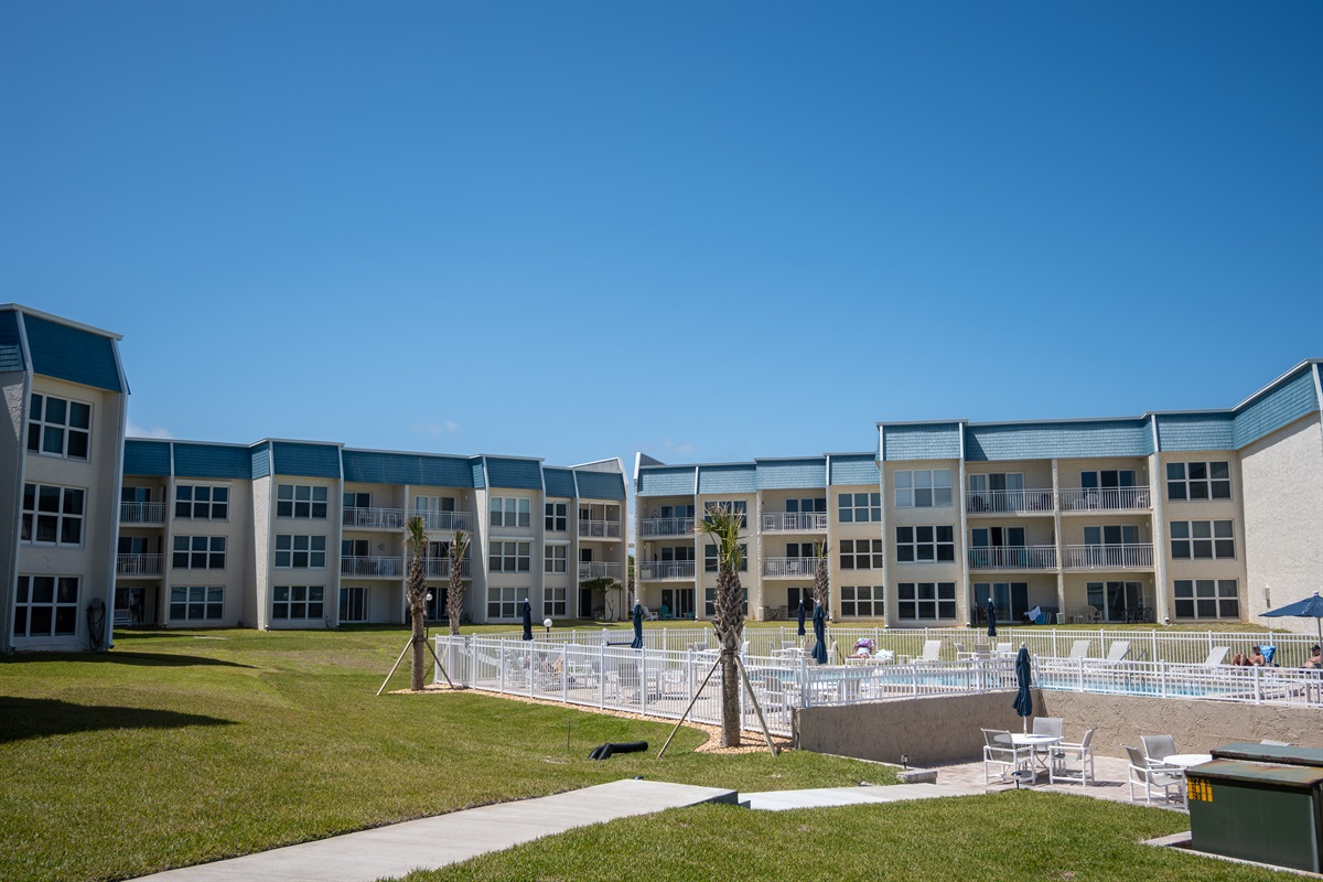 your view of the complex from the beach