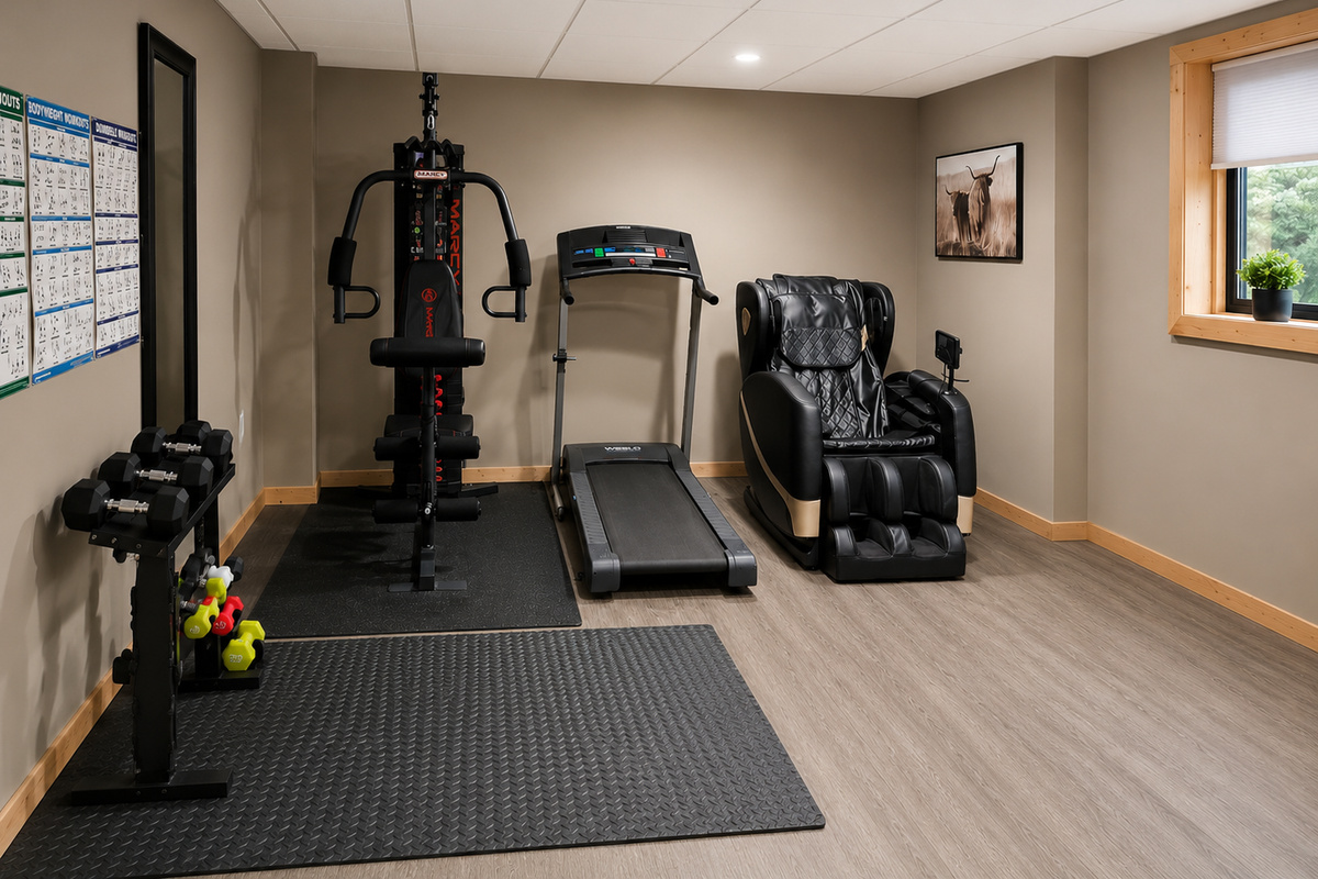 Workout equipment downstairs.