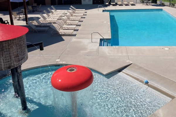 Community pool open Memorial Day through Labor Day.  No life guards on duty.  