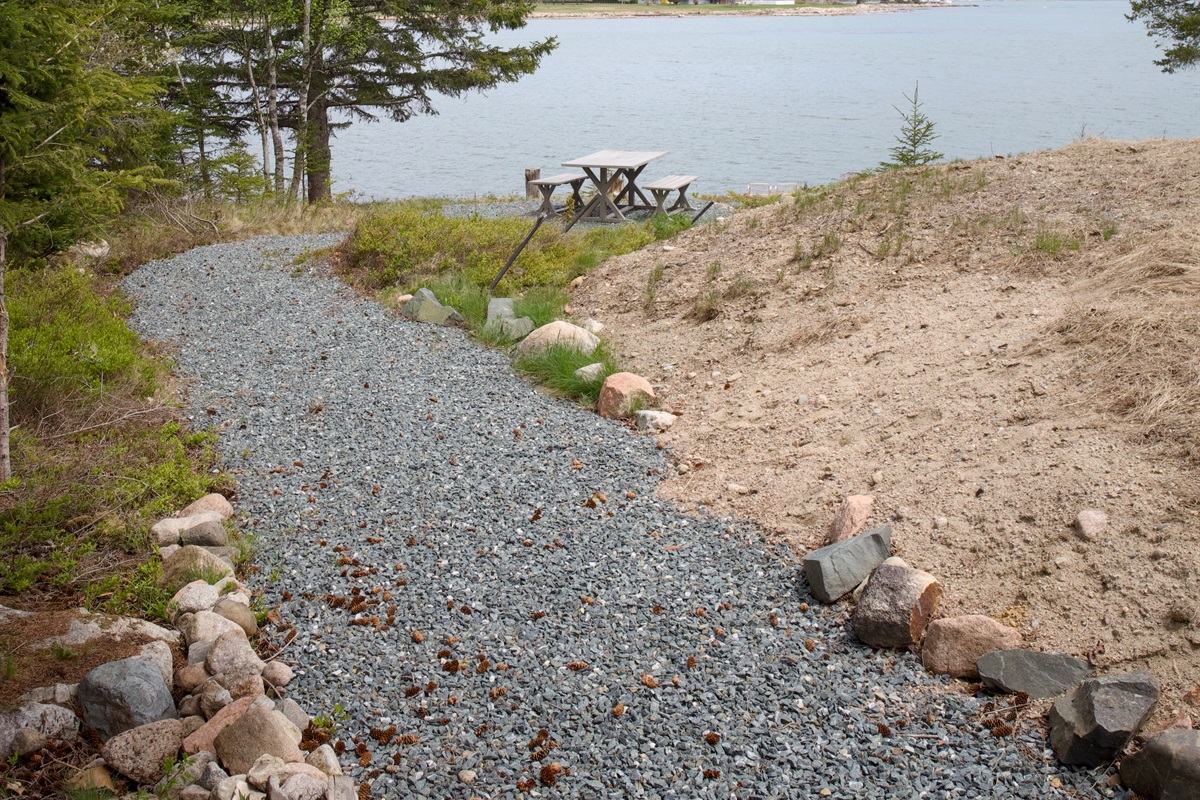 A walkway for easy access to a picnic area and the water