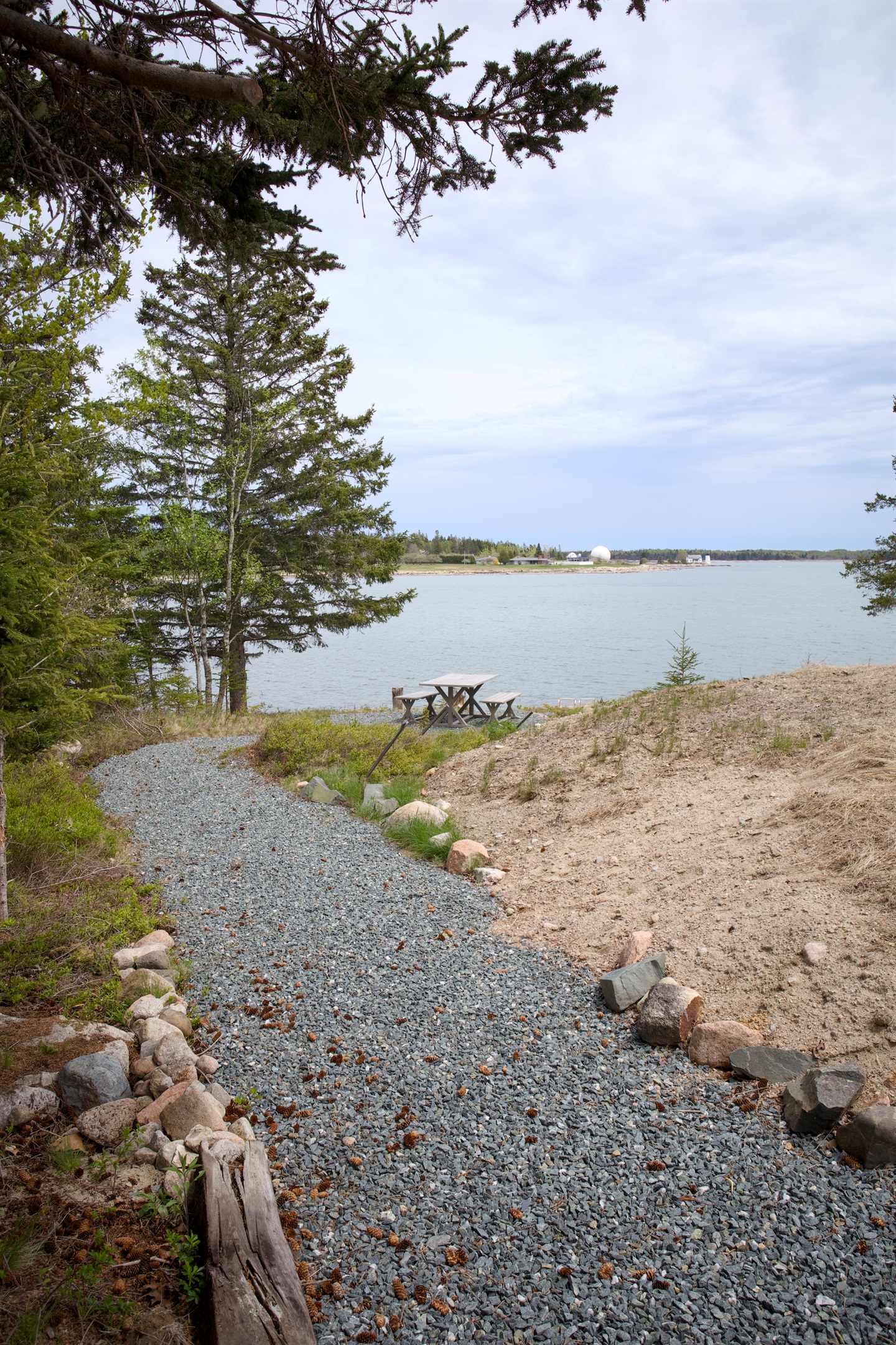 A walkway for easy access to a picnic area and the water