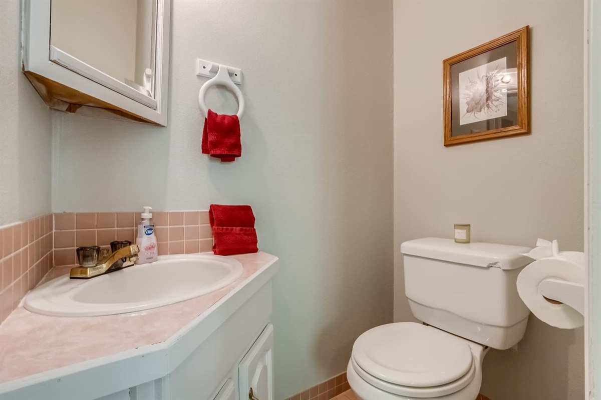 Convenient Private Half Bath ✨

A charming little half bath conveniently connected to the primary bedroom, offering an extra touch of privacy and convenience just steps from your bed.